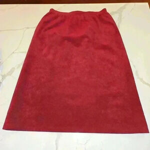 VTG Ultra Suede Womens Midi Maroon Skirt A-Line Size 30 Waist Made in the USA